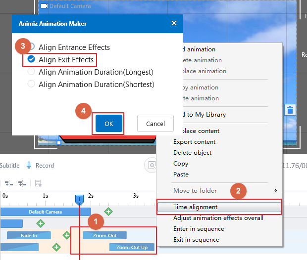 align object exit effect align object exit effect